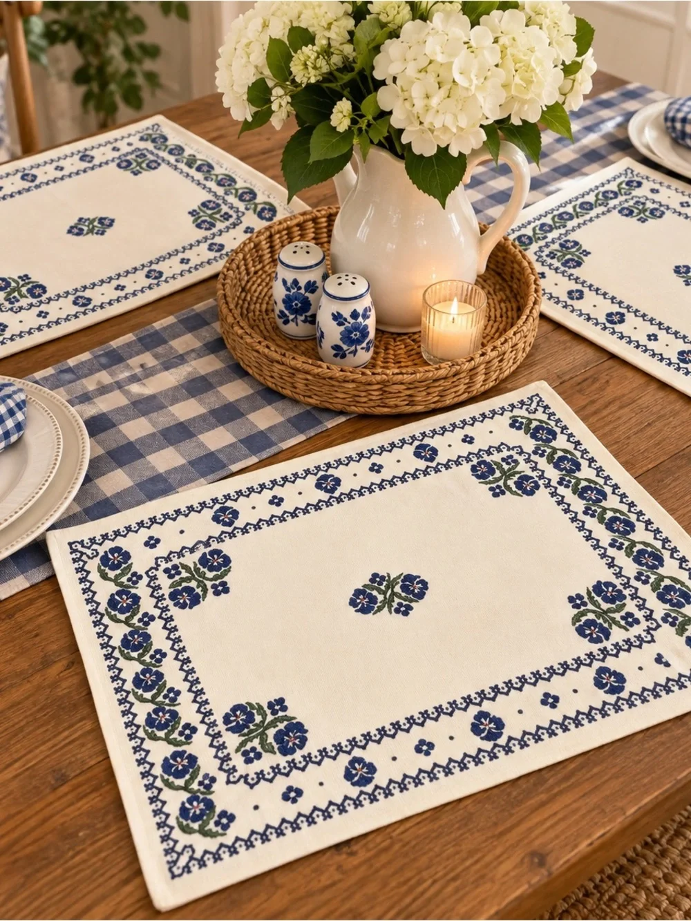 Vintage Nicholas Mosse Irish Linen Placemats Set of 4 Retired Pansy Pattern